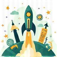 Illustration representing launch or completion